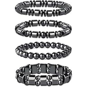 4Pcs Hematite Bracelet for Men Women Bangle Bracelet Magnetic Tiger Eye
